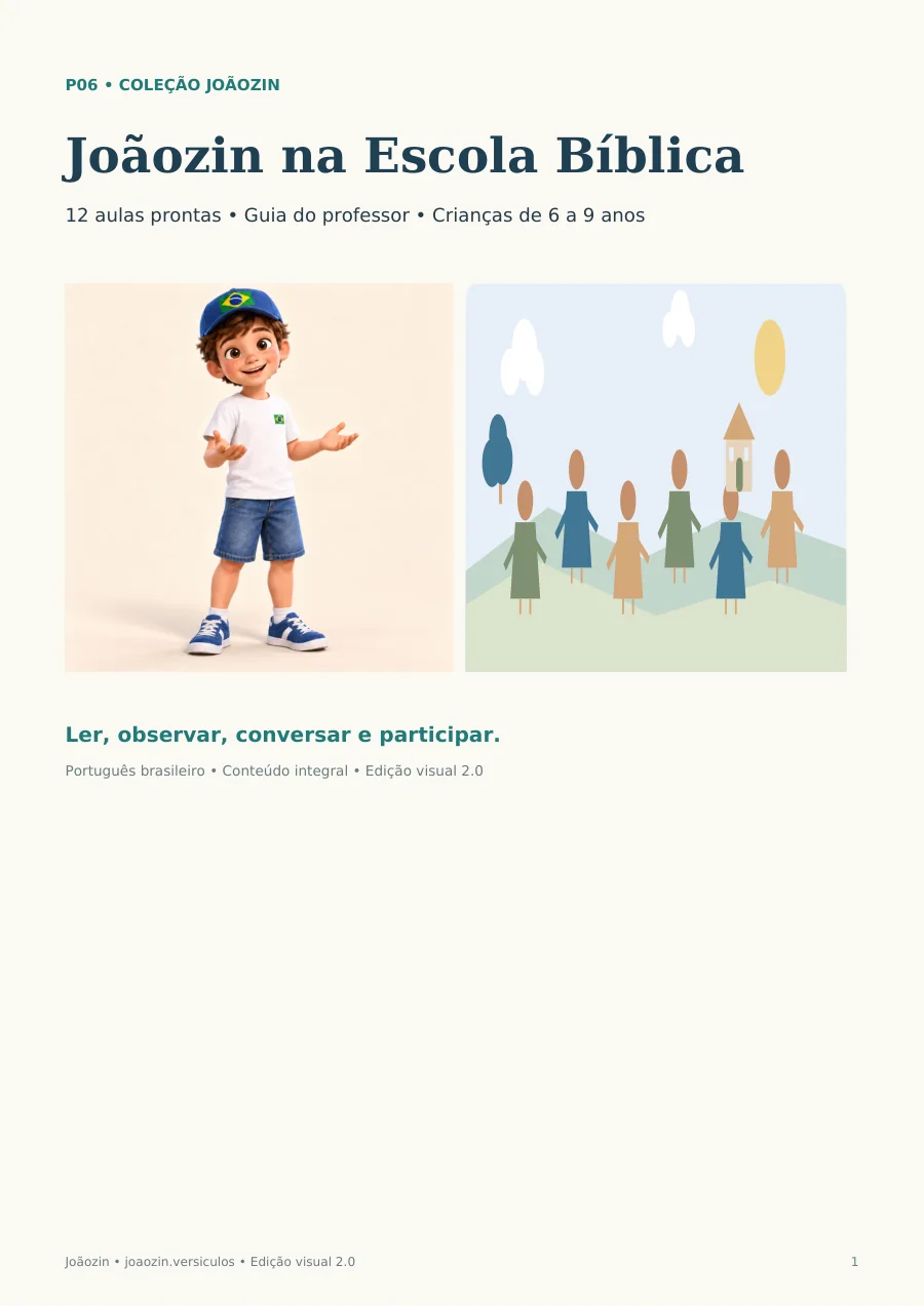Capa: Joãozin na Escola Bíblica