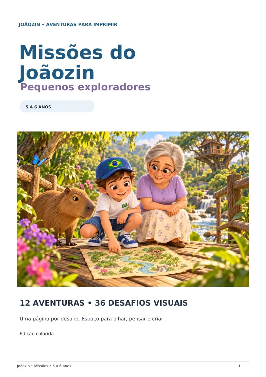 Livro Missões do Joãozin, 5 a 6 anos
