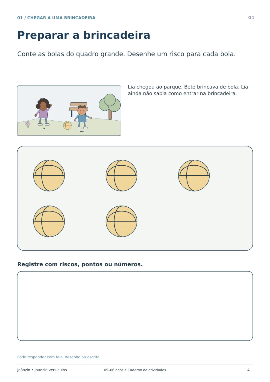 Amostra de uma atividade sobre sentimentos e convivência